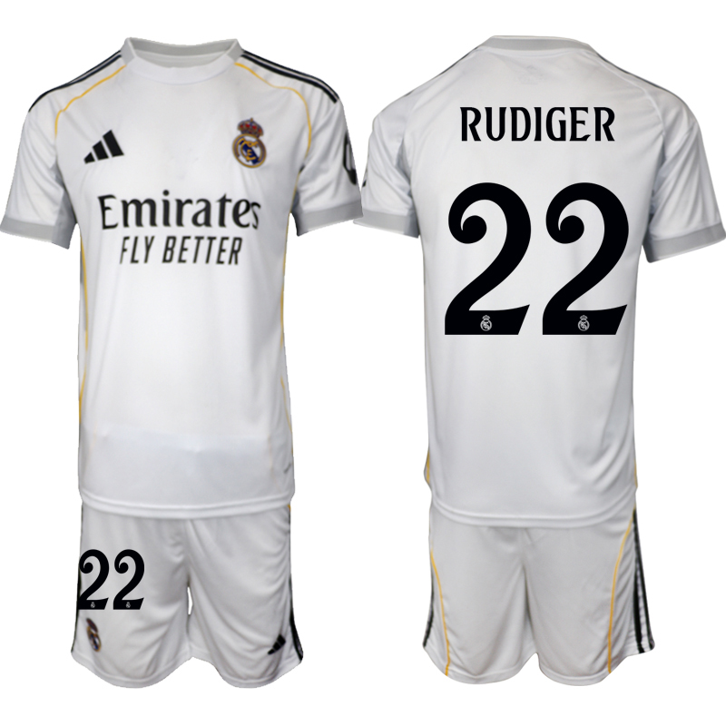 Men 2025-2026 Club Real Madrid home White #22 Soccer Jersey->real madrid jersey->Soccer Club Jersey
